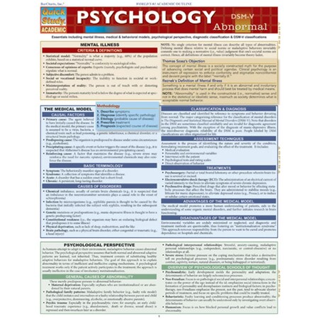 Barcharts Psychology - Abnormal Quickstudy Easel 9781423223511